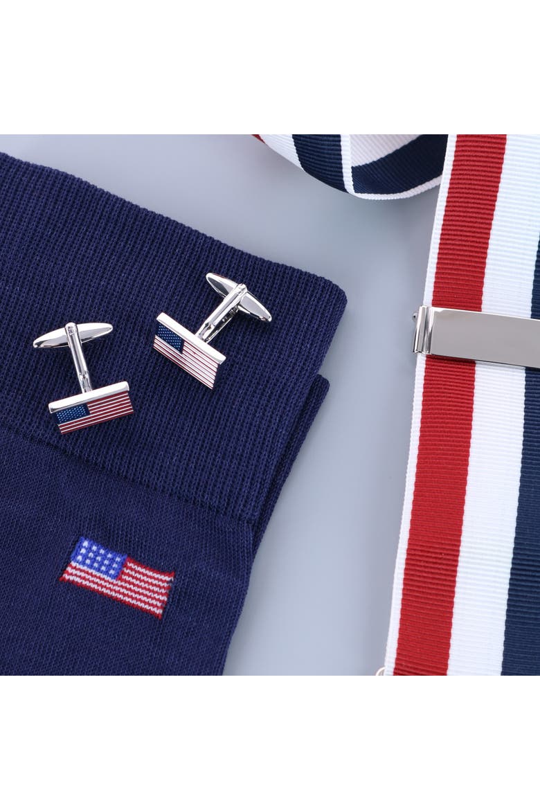 USA Pride American Flag Novelty Cufflinks, Alternate, color, Multiple