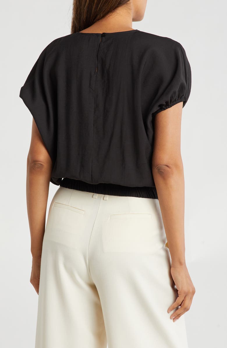 PATRIZIA LUCA Short Sleeve Bubble Crop Top, Alternate, color, 