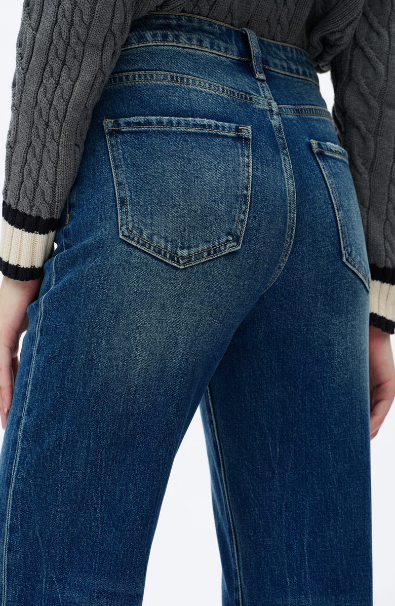 Bayeas High Waist Relaxed Straight Leg Jeans, Alternate, color, Retro Dark Blue