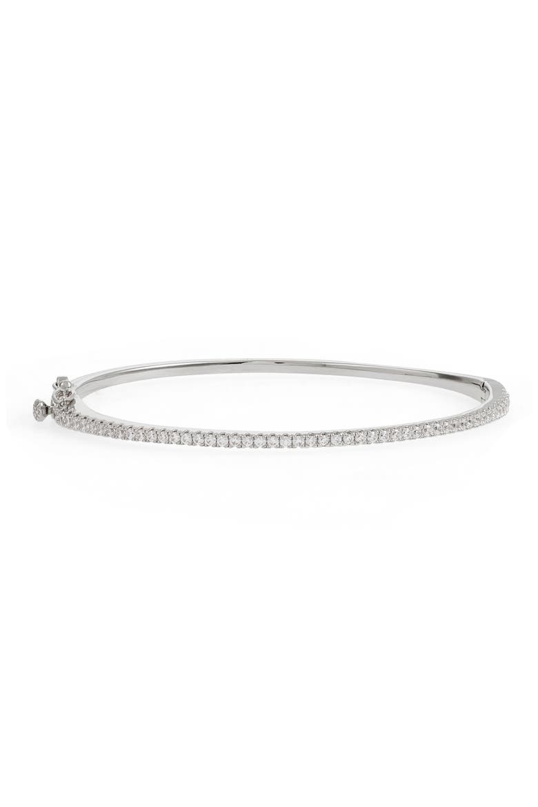 Delicate Cubic Zirconia Bangle, Main, color, CLEAR- SILVER