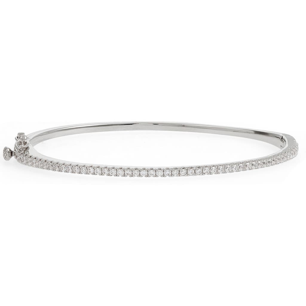 Nordstrom Delicate Cubic Zirconia Bangle in Clear- Silver at Nordstrom