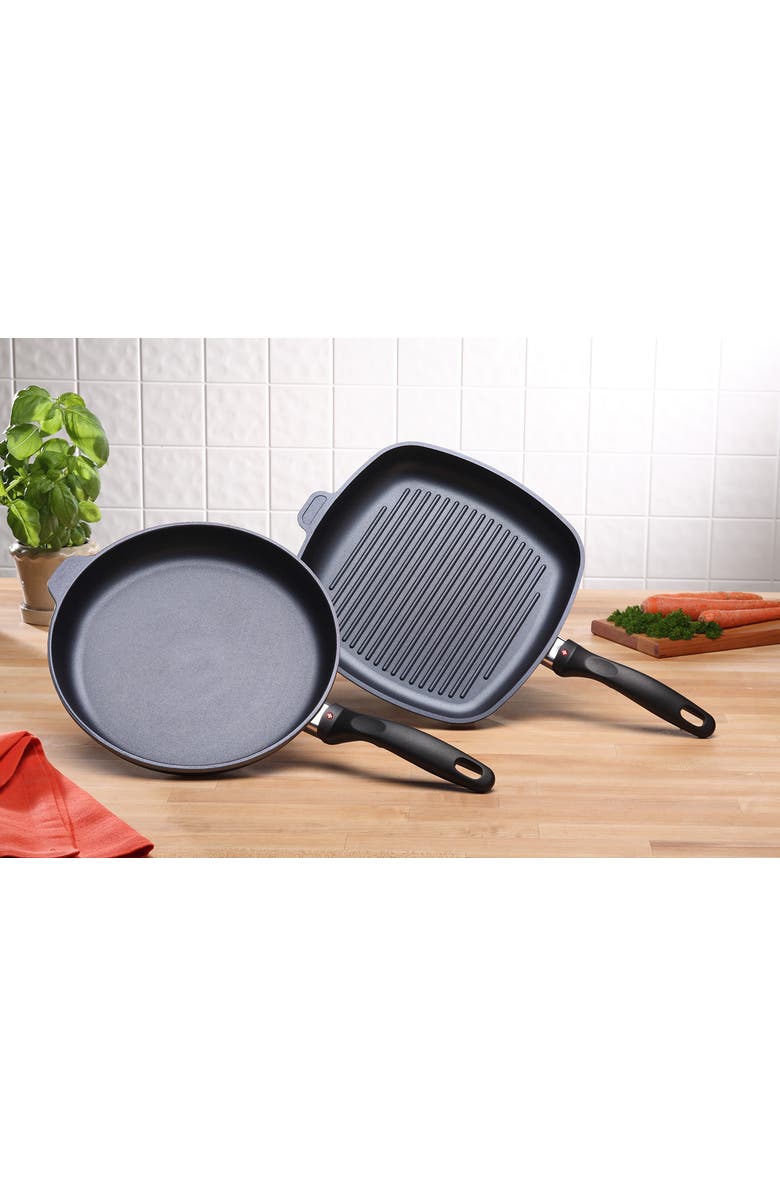 Swiss Diamond 2 Piece Cookware Set - Fry Pan and Grill Pan, Alternate, color, Black