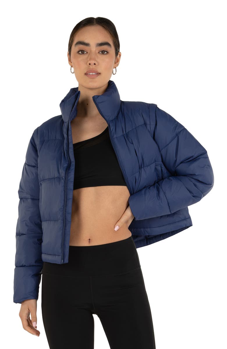 Rebody Active On The Go Puffer Convertible Jacket Vest, Alternate, color, Electric Blue