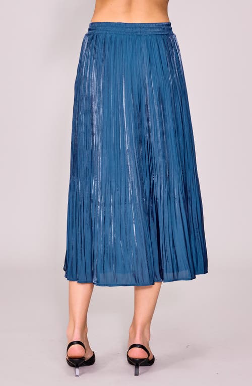 Melloday Metallic Release Pleat Skirt In Blue