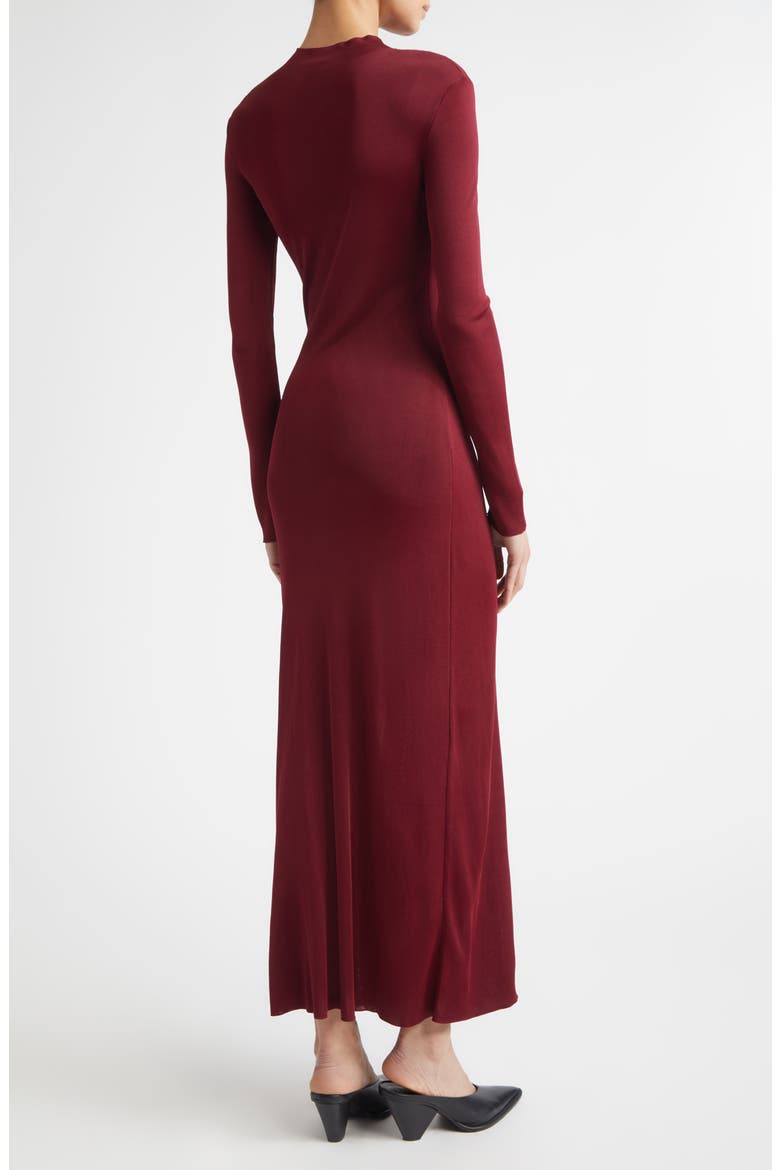 Kaplan Long Sleeve Knit Funnel Neck Dress, Alternate, color, MAROON