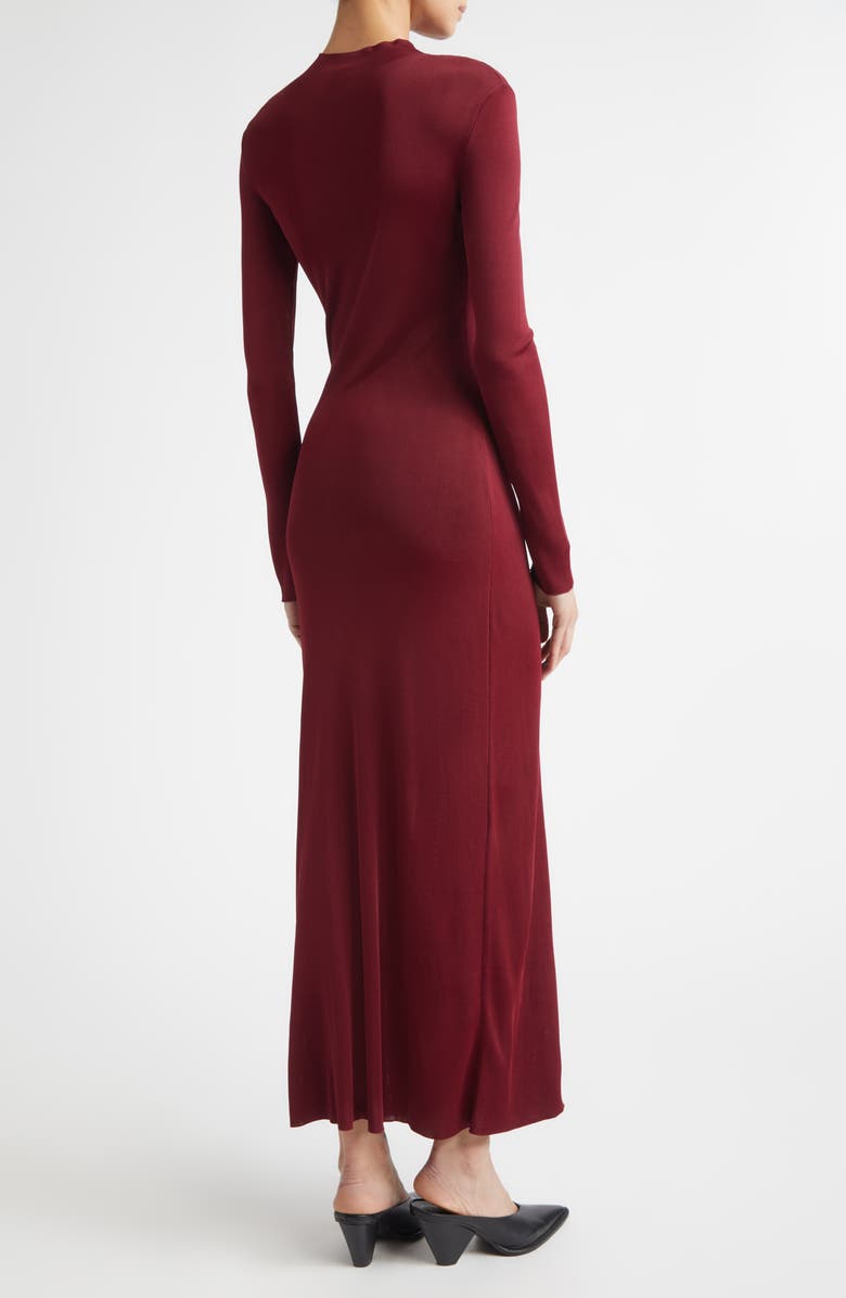 Altuzarra Kaplan Long Sleeve Knit Funnel Neck Dress, Alternate, color, Maroon