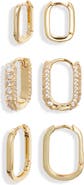 Nordstrom Demi Fine Set of 3 Oval Hoop Earrings