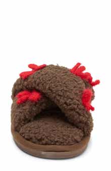 Crisscross Faux Fur Slipper