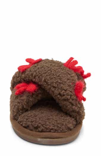 Crisscross Faux Fur Slipper