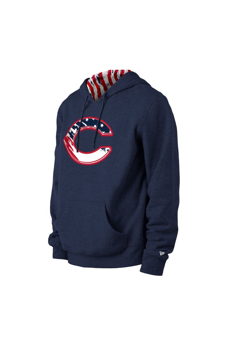 Men's New Era Navy Cincinnati Reds 4th of July Stars & Stripes Pullover Hoodie, Alternate, color, Navy