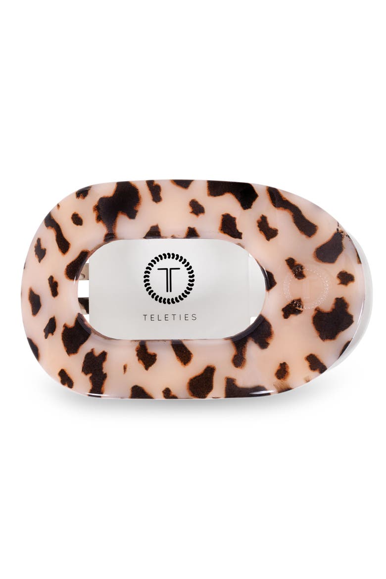 Medium Flat Round Hair Clip, Alternate, color, BLONDE TORTOISE
