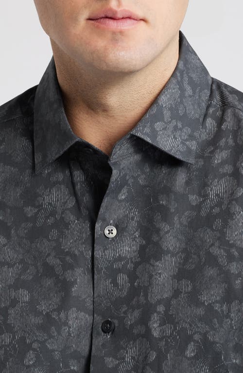 Robert Barakett Gideon Floral Button-up Shirt In Dark Grey