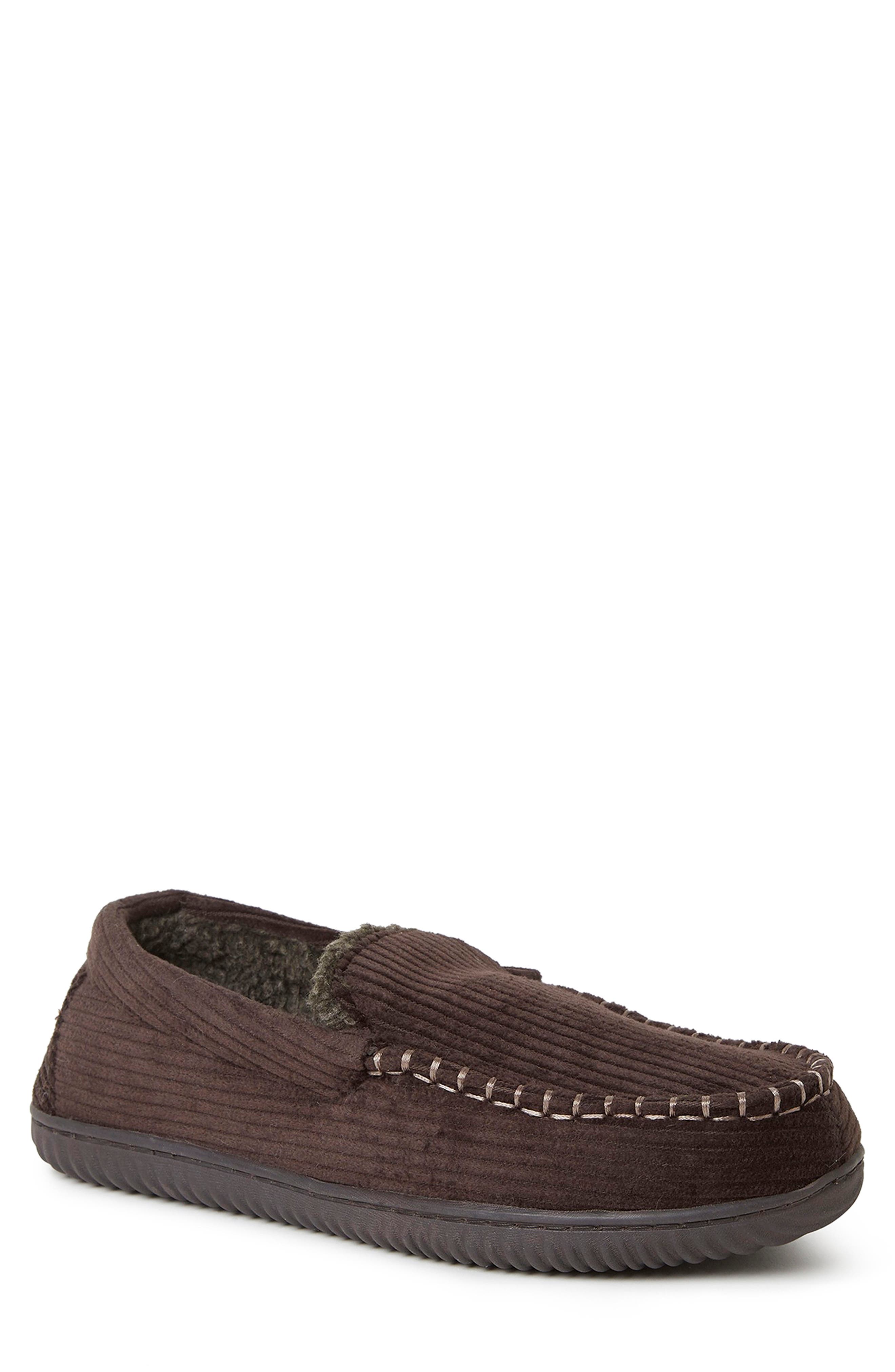 DEARFOAMS Niles Corduroy Moccasin Slipper, Main, color, 