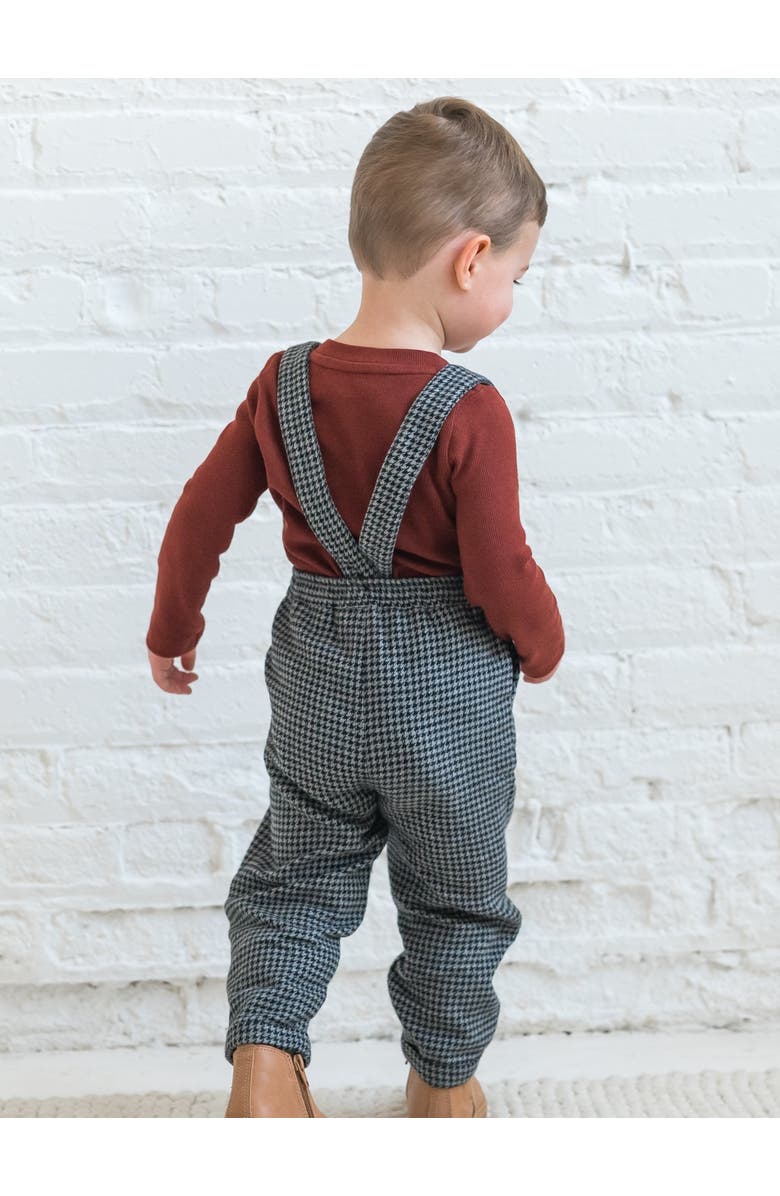 Kendi Hank Organic Flannel Pants with Suspenders, Alternate, color, Houndstooth