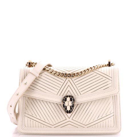 Serpenti Diamond Blast Shoulder Bag Quilted Leather Small