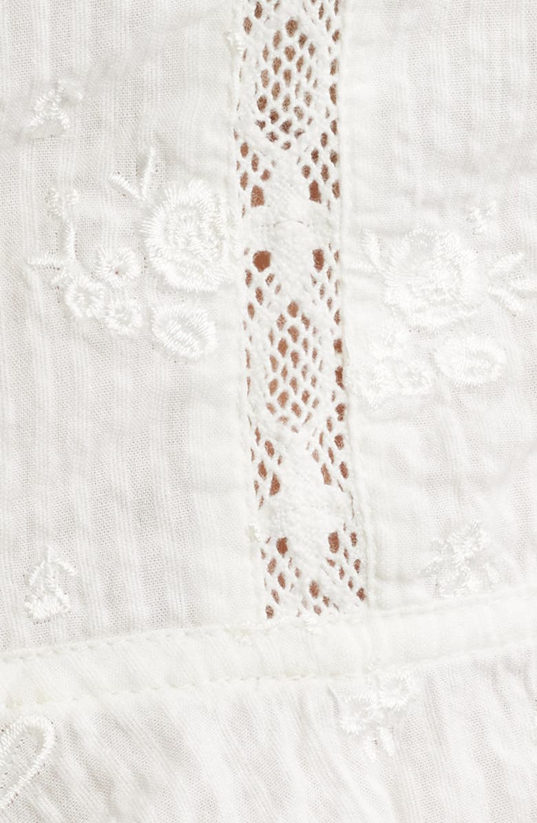 LoveShackFancy Vietta Lace Ruffle Hem Camisole, Alternate, color, White