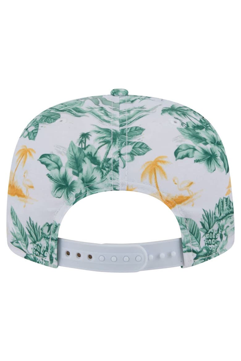 Men's New Era White Athletics Printed Island Golfer Snapback Hat, Alternate, color, White