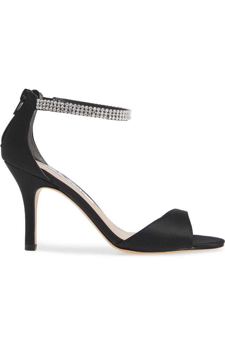 Nina Volanda Ankle Strap Sandal, Alternate, color, Black Satin