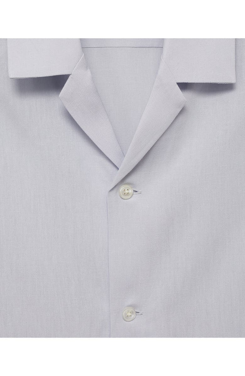 MANGO Lycocell & Linen Camp Shirt, Alternate, color, Sky Blue
