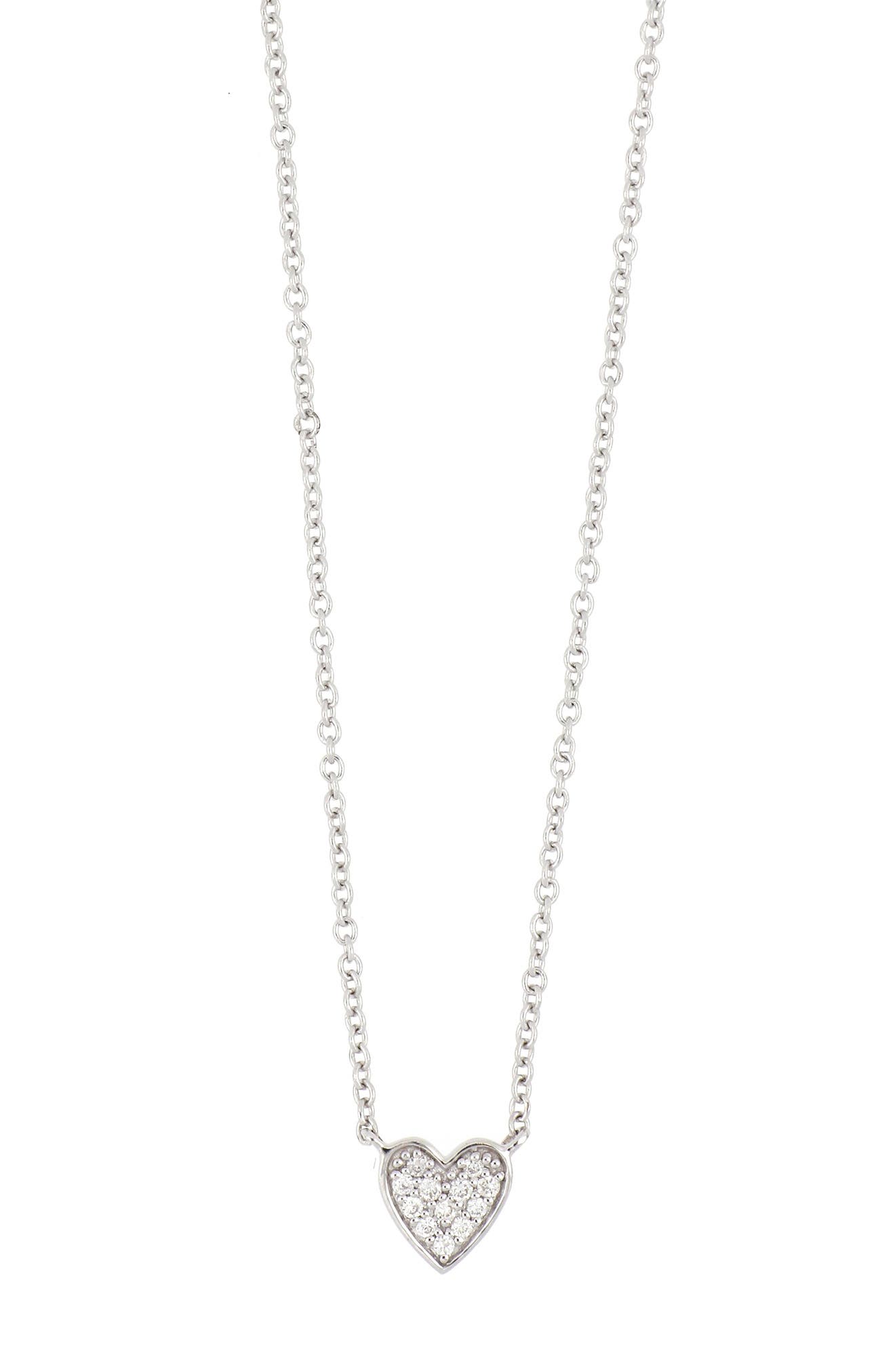 Bony Levy Icons 18K White Gold Pave Diamond Heart Pendant Necklace - 0.04ct.