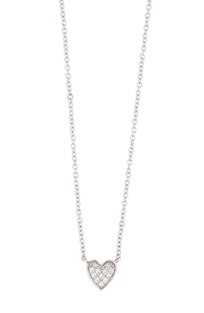 Bony Levy Icons 18K White Gold Pave Diamond Heart Pendant Necklace - 0.04ct., Main, color, 