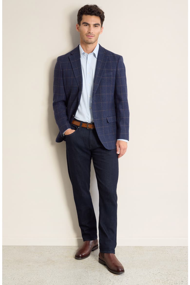 Henrik Basket Weave Sport Coat, Alternate, color, NAVY WINDOWPANE