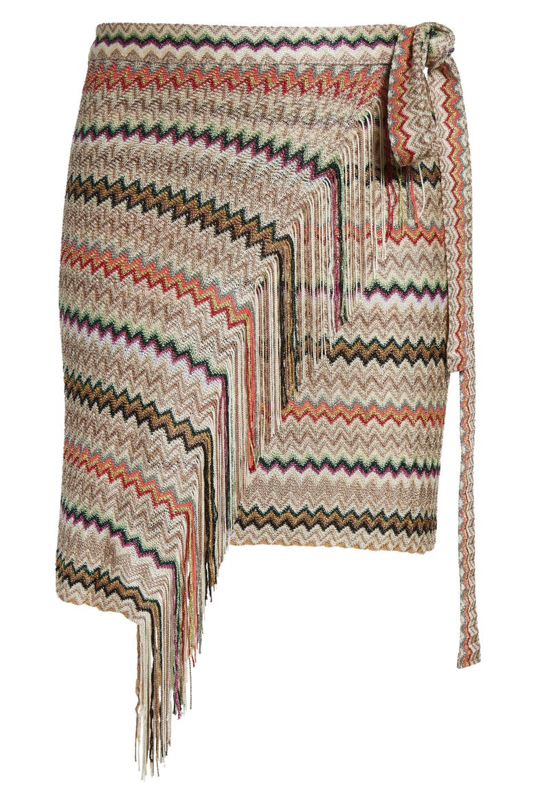 Chevron Fringe Cover-Up Sarong, Alternate, color, PINK MULTI