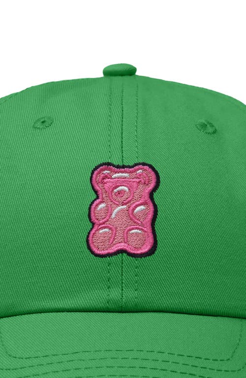 Dalix Pink Gummy Embroidered Casual Cap In Kelly Green