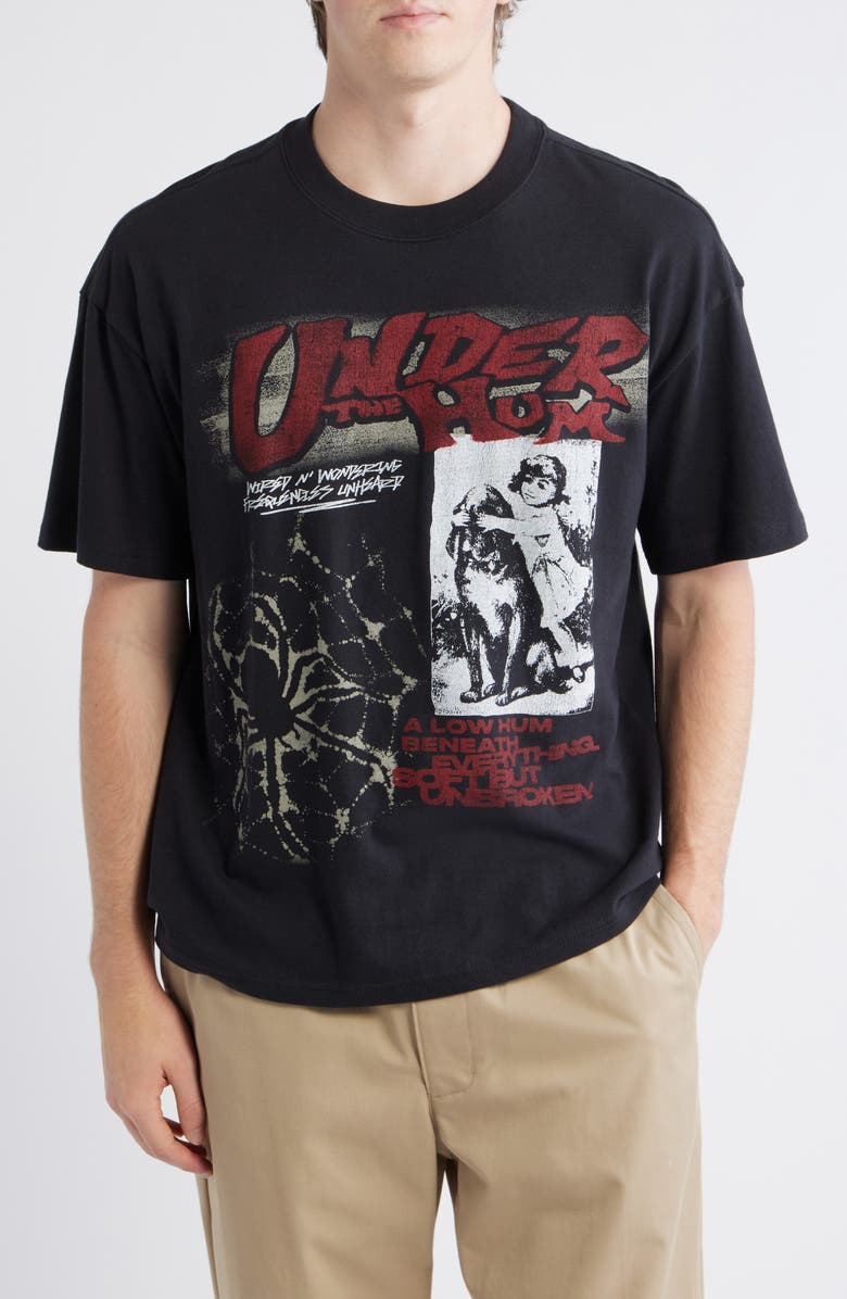 PacSun Under the Hum Cotton Graphic T-Shirt, Main, color, Black