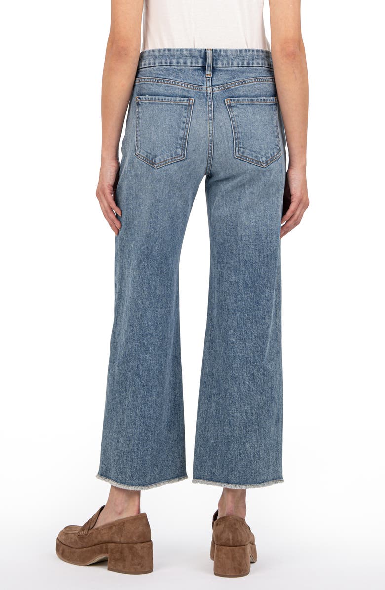 KUT from the Kloth Meg Frayed High Waist Ankle Wide Leg Jeans, Alternate, color,