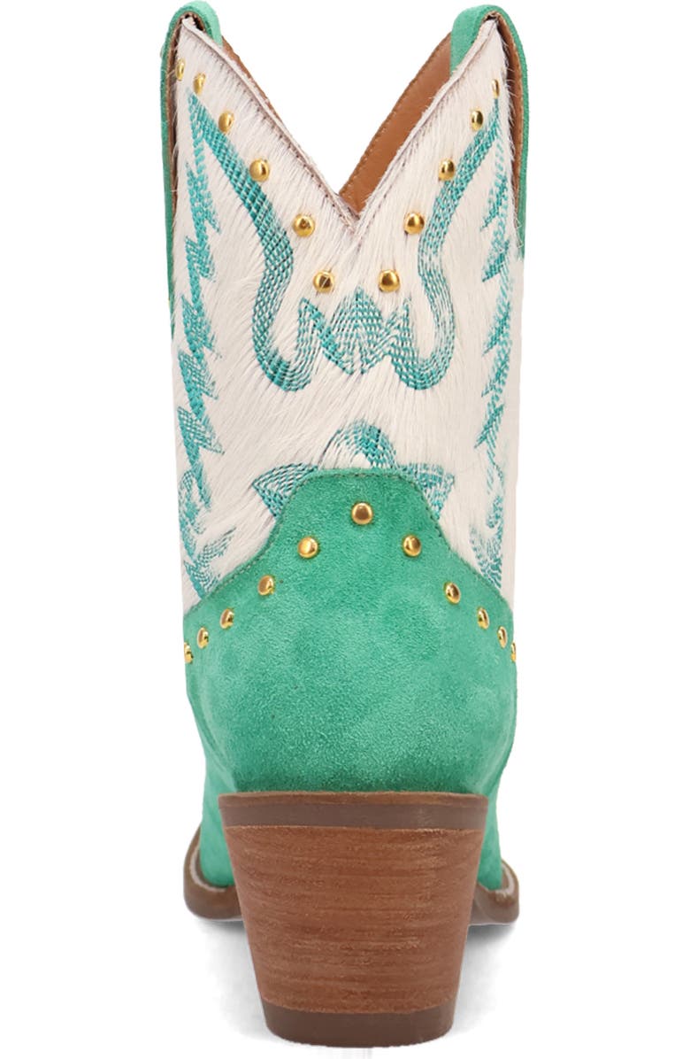 Dingo Rodeo Queen Genuine Calf Hair Western Boot, Alternate, color, Green