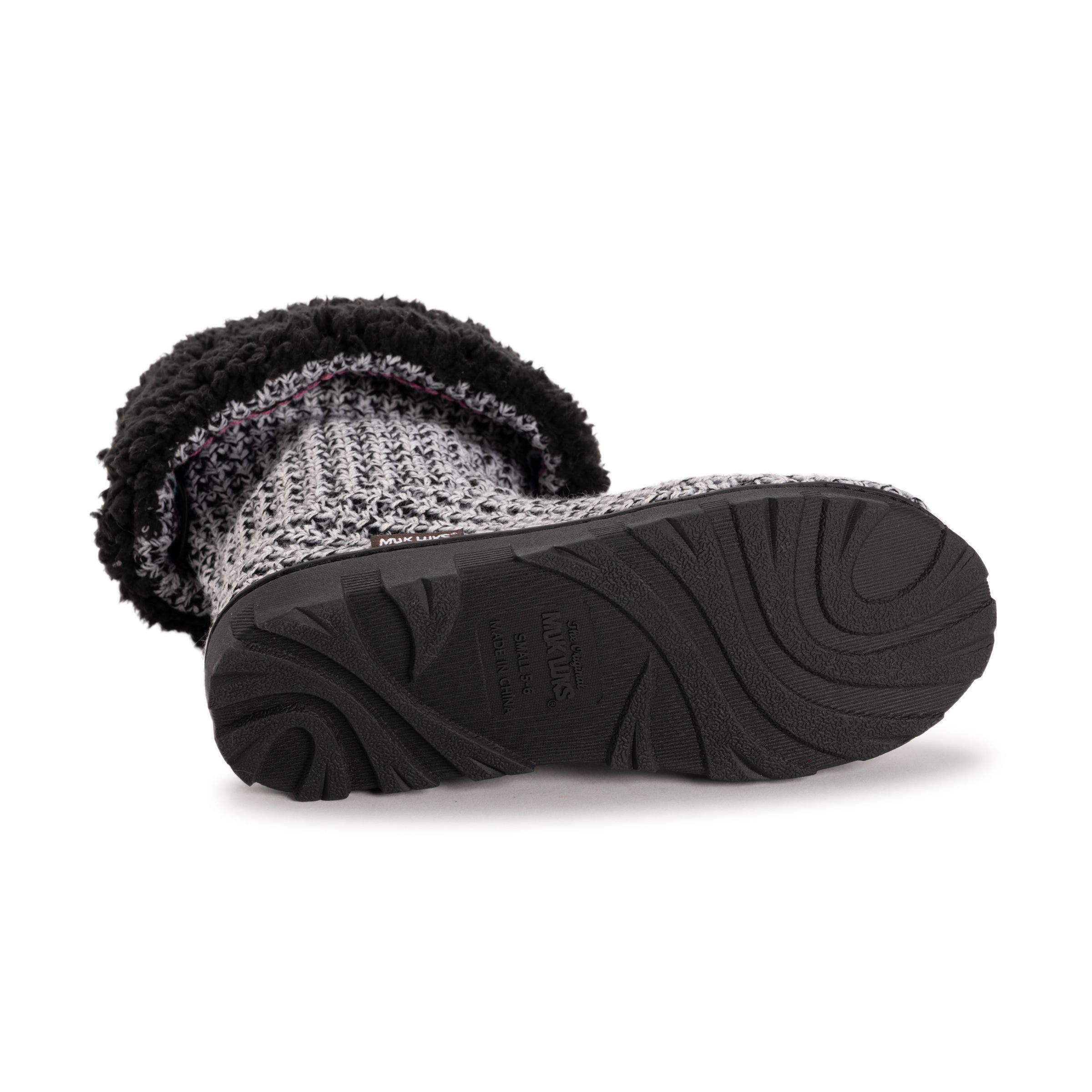 MUK LUKS Tabbi Toggle Slipper Boot, Alternate, color, Black/White