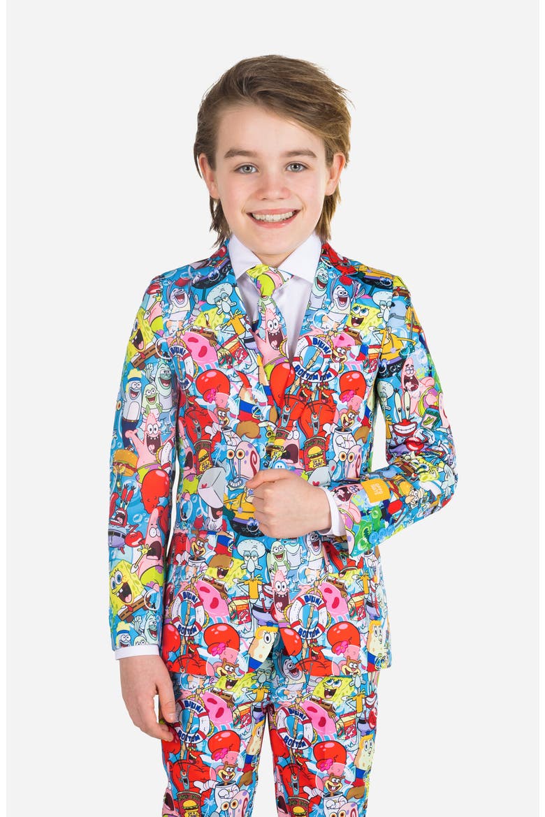 Kids' SpongeBob Frenzy Two-Piece Suit & Tie Set, Alternate, color, MISCELLANEOUS