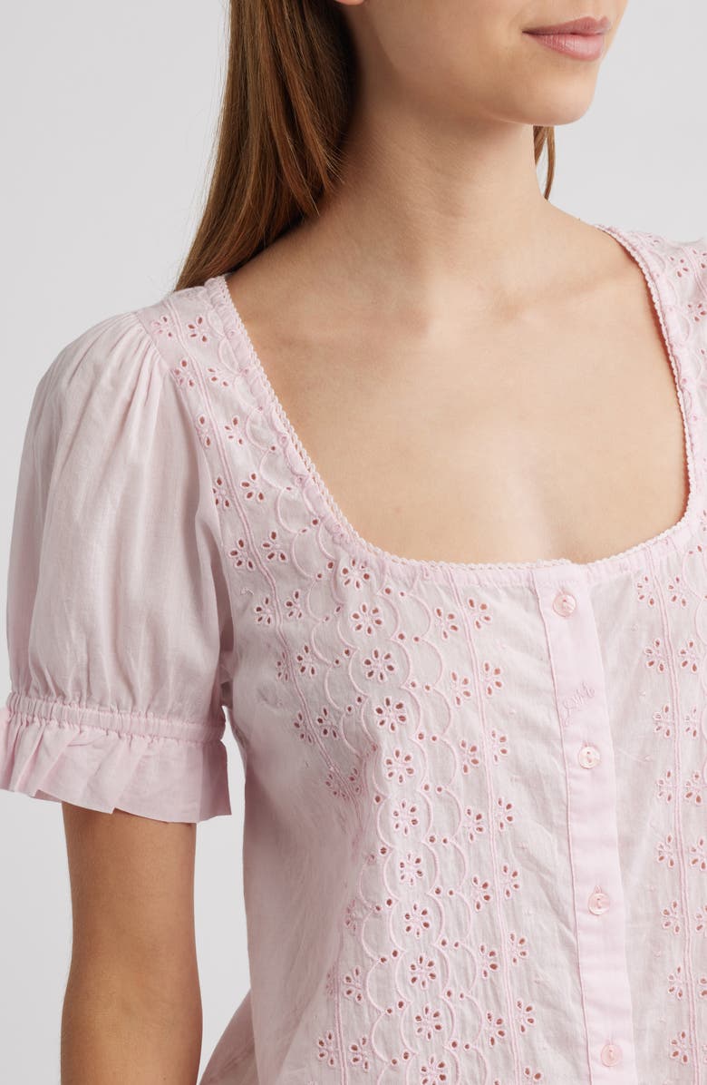 Damson Madder Organic Cotton Eyelet Top, Alternate, color, 