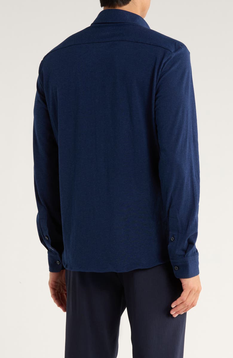 BOSS Roan Slim Fit Stretch Cotton Button-Up Shirt, Alternate, color, Dark Blue