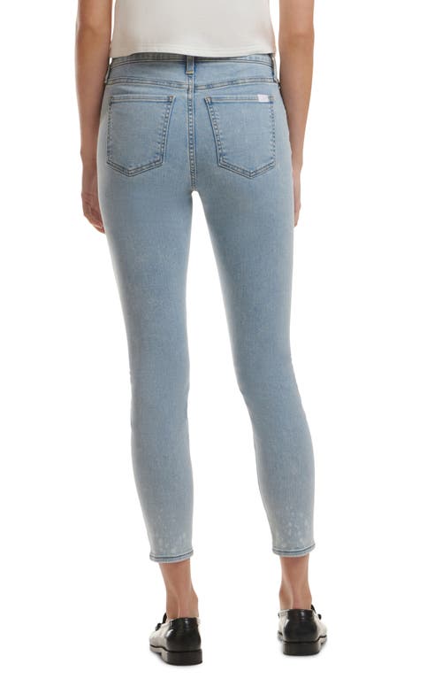 Jen7 By 7 For All Mankind Bleach Splatter Hem Crop Skinny Jeans In Yellow