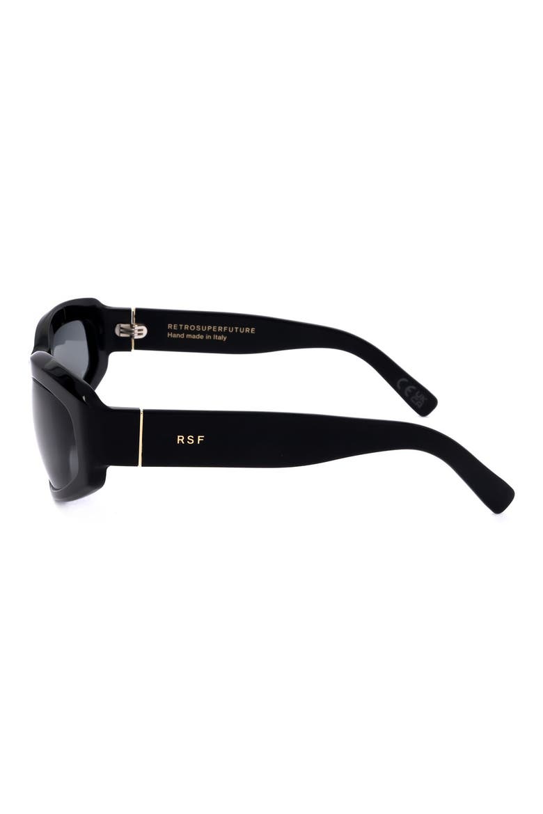 61mm Wrap Sunglasses, Alternate, color, BLACK