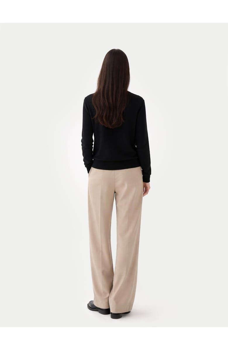 Gobi Cashmere Timeless Cashmere Crewneck Cardigan, Alternate, color, Black