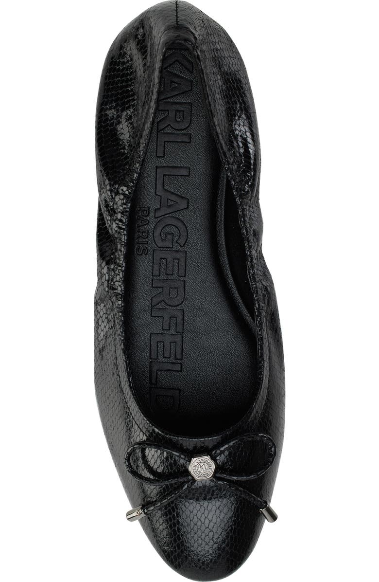 KARL LAGERFELD PARIS Velma Metallic Ballet Flat, Alternate, color, Textured Black