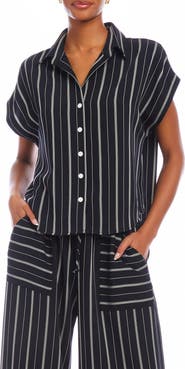 FIFTEEN TWENTY Collette Cap Sleeve Button-Up Shirt