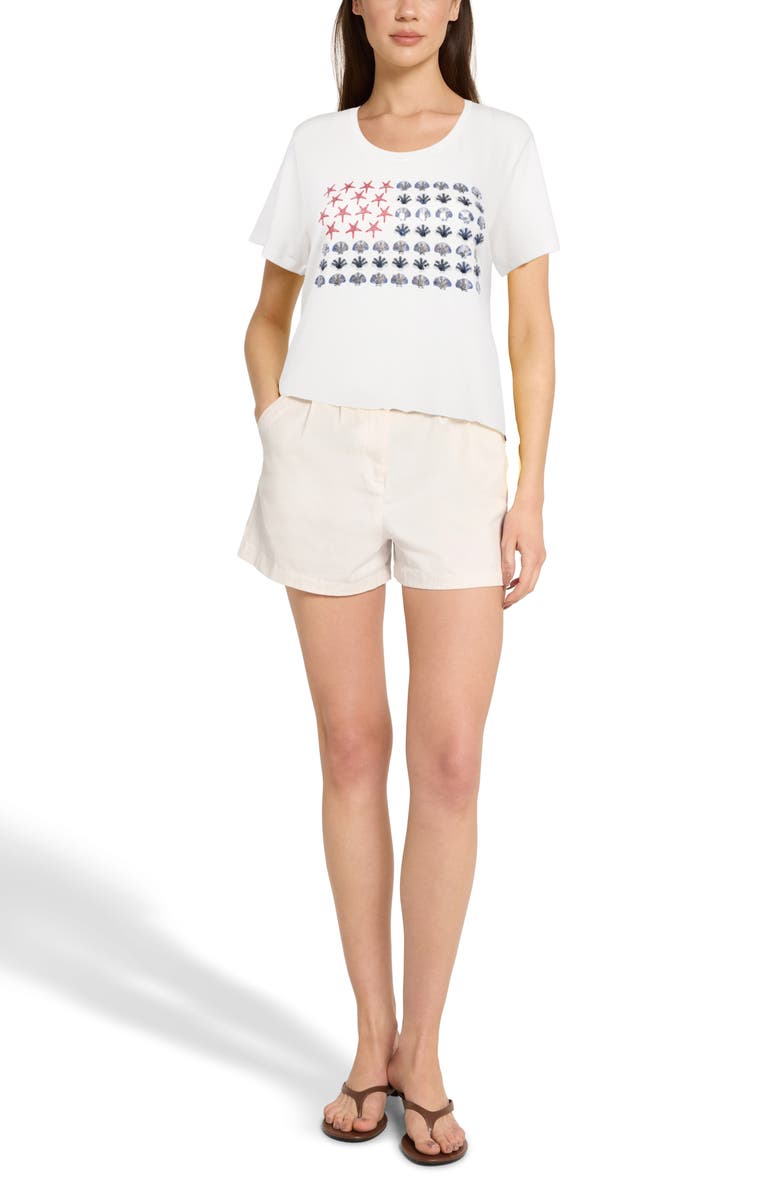 CARIBBEAN JOE Scoop Neck Embellished Flag Graphic T-Shirt, Alternate, color, Americana
