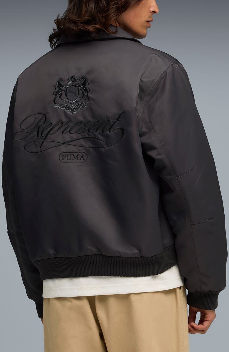 PUMA x Represent Nylon Bomber Jacket, Alternate, color, Flat Dark Gray