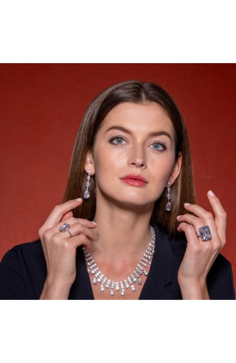 Anna Zuckerman Drama Queen Statement Earrings, Alternate, color, White Diamond Crystalline