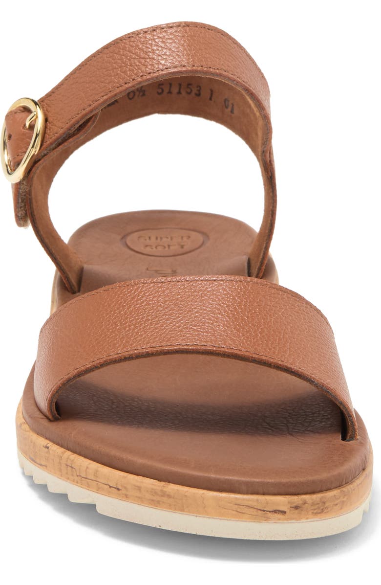 Paul Green Tippi Ankle Strap Platform Wedge Sandal, Alternate, color, Cognac Leather