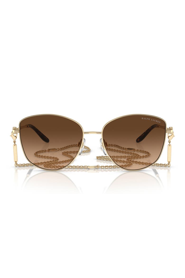 The Vivienne 59mm Gradient Round Sunglasses with Removable Chain, Main, color, PALE GOLD / GRADIENT TAUPE