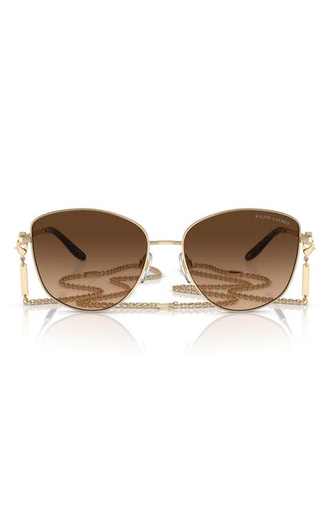 The Vivienne 59mm Gradient Round Sunglasses with Removable Chain