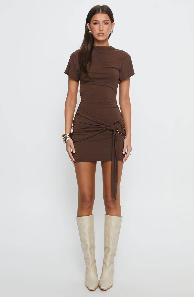 Princess Polly Madlen Open Back Drape Minidress, Alternate, color,