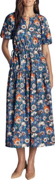 Boden Floral Print Linen Dress
