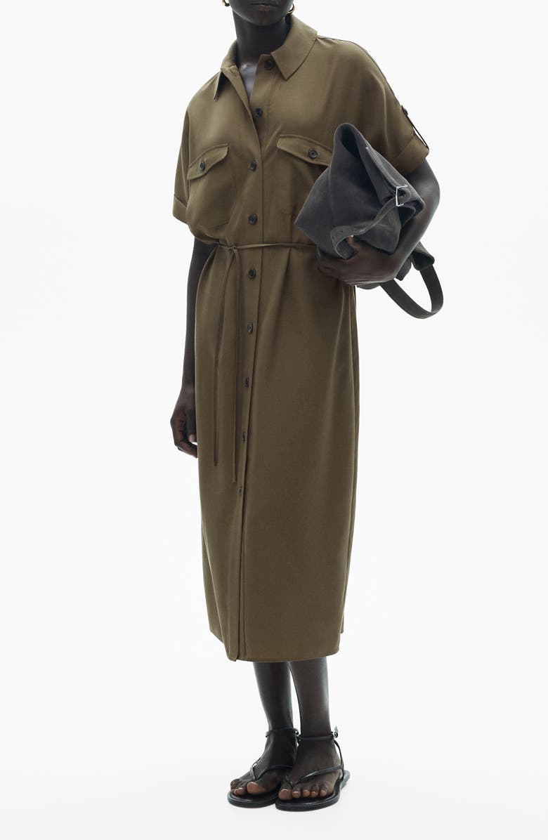 MANGO Short Sleeve Shirtdress, Main, color, 