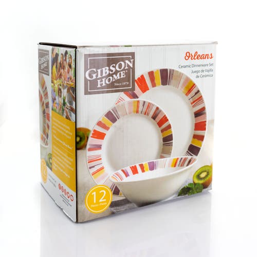 Gibson Home Orleans 12 Piece Ceramic Dinnerware Set In Multi